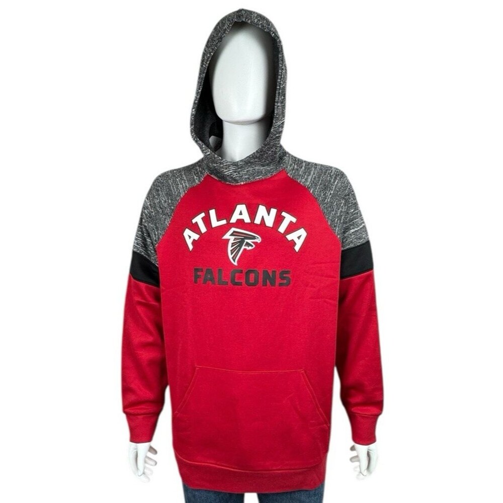 Atlanta Falcons Mens  X-Large Hoodie Sweatshirt Pull Over Sweater Red NFL New